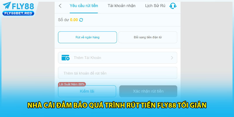 Nhà cái đảm bảo quá trình rút tiền FLY88 tối giản